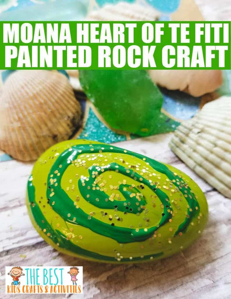 Moana Heart of Te Fiti Painted Rock Craft