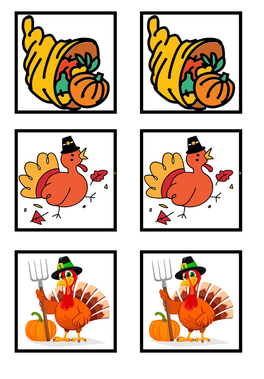 Thanksgiving Memory Cards