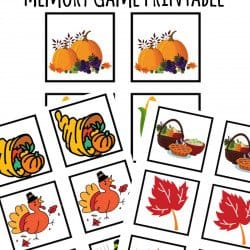 Thanksgiving memory game printable