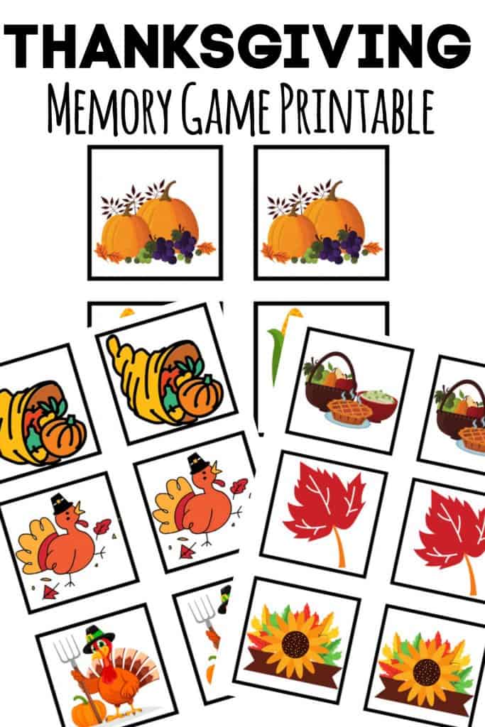 Thanksgiving memory game printable
