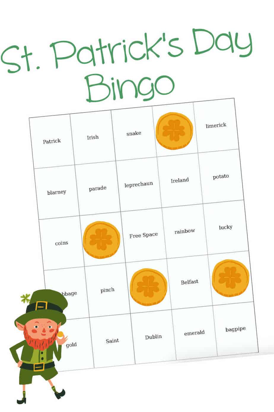 st. patricks day bingo game printable
