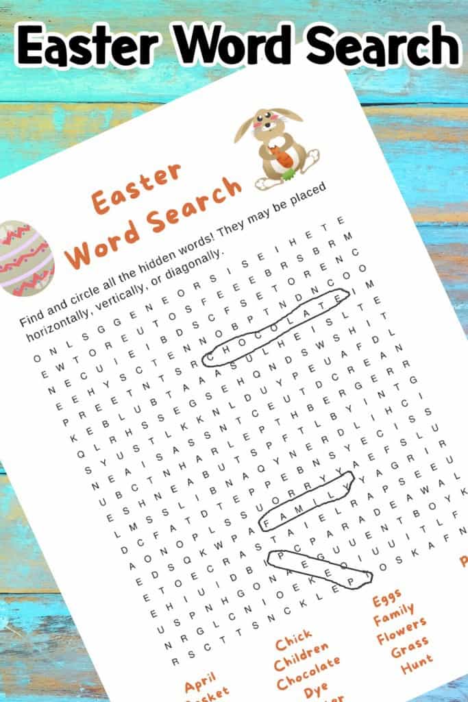 Easter Word Search Printable • The Best Kids Crafts and Activities