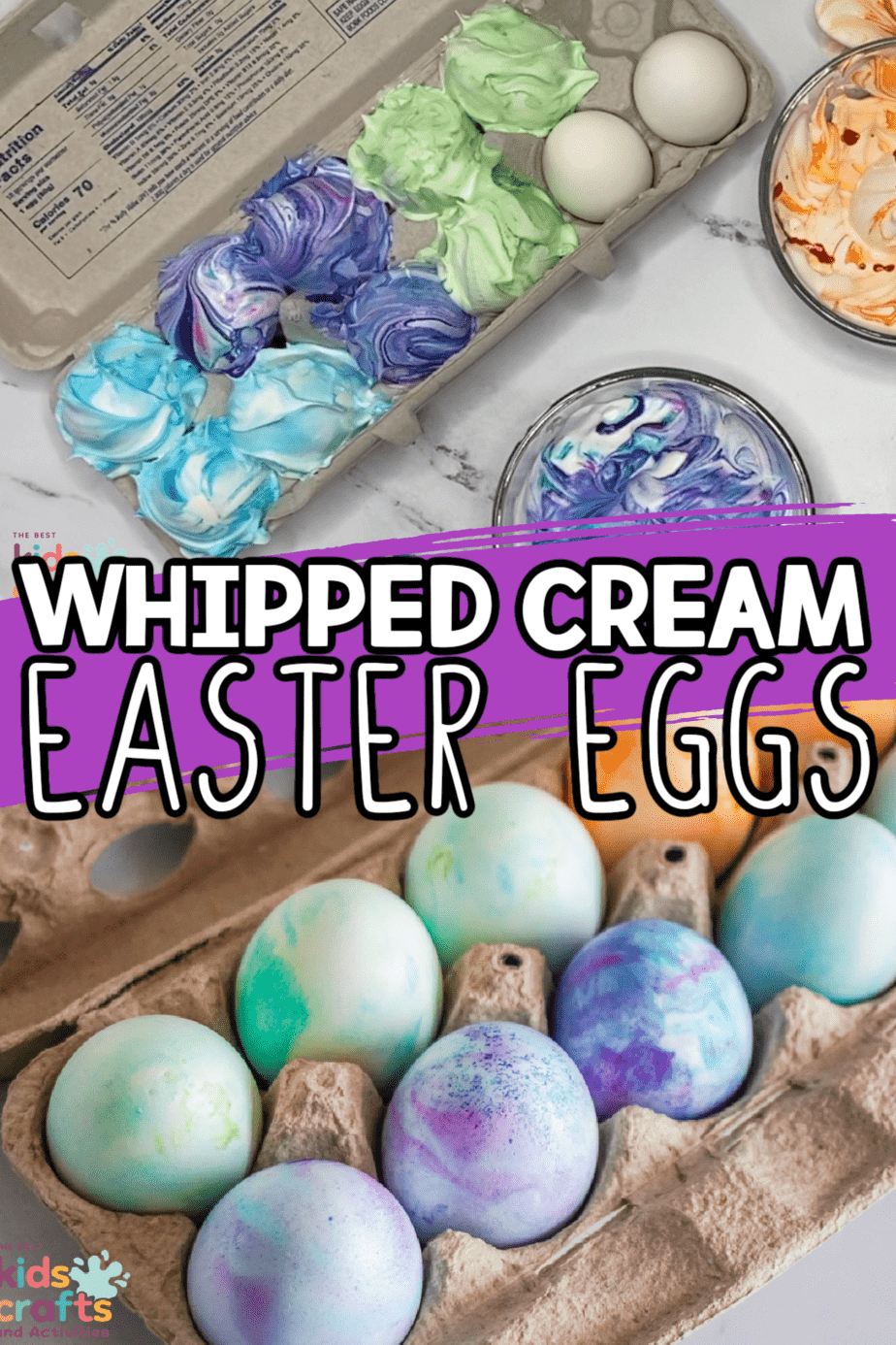 how to dye easter eggs with whipped cream