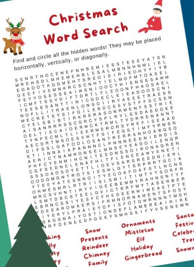 Christmas Word search printable