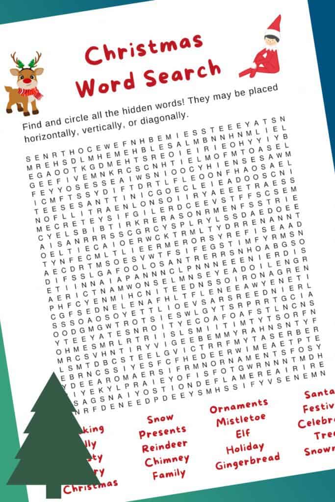 Christmas Word search printable