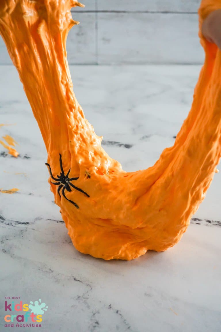 Orange Halloween Fluffy Slime Recipe
