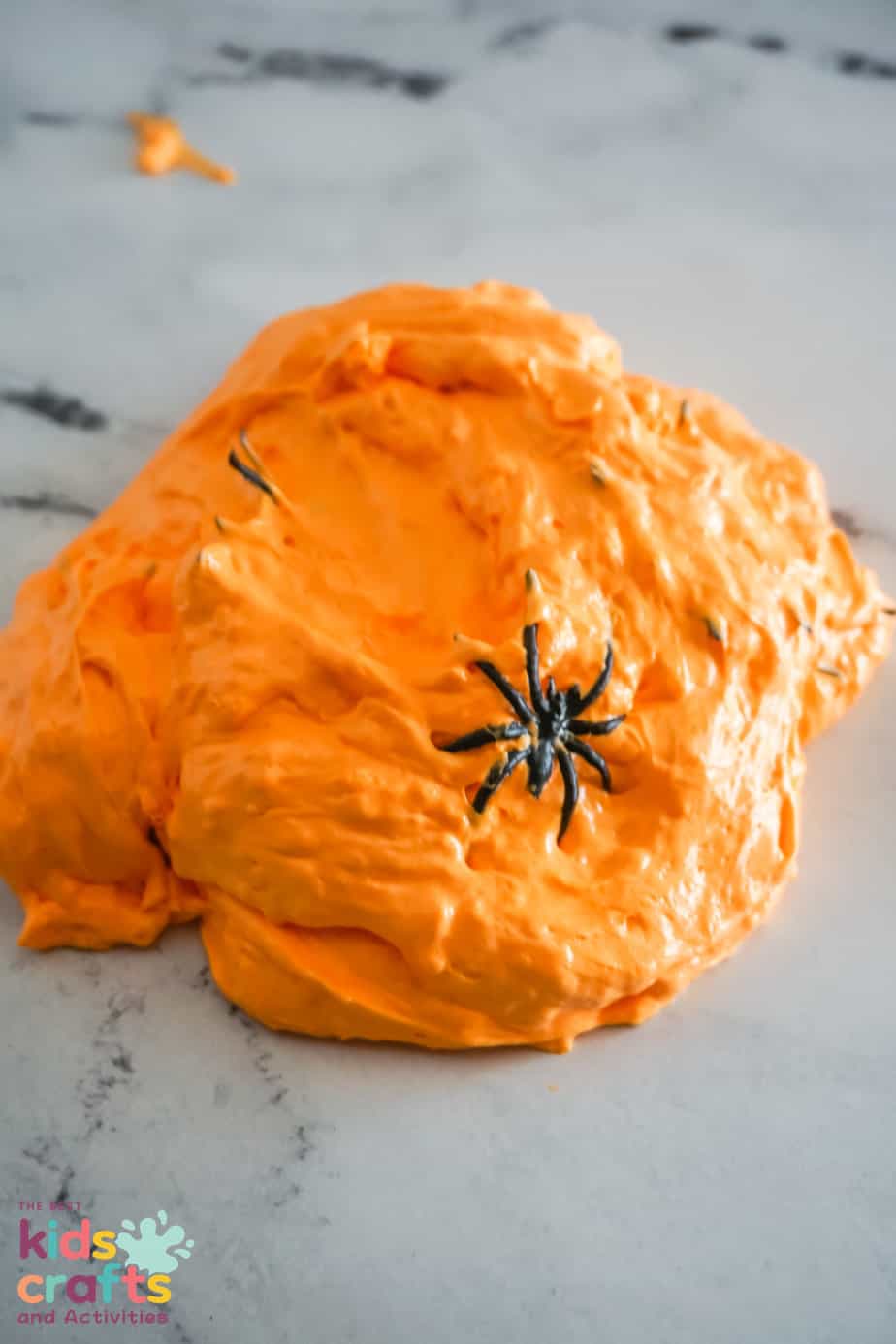 ball of Fluffy Orange Halloween Slime Recipe