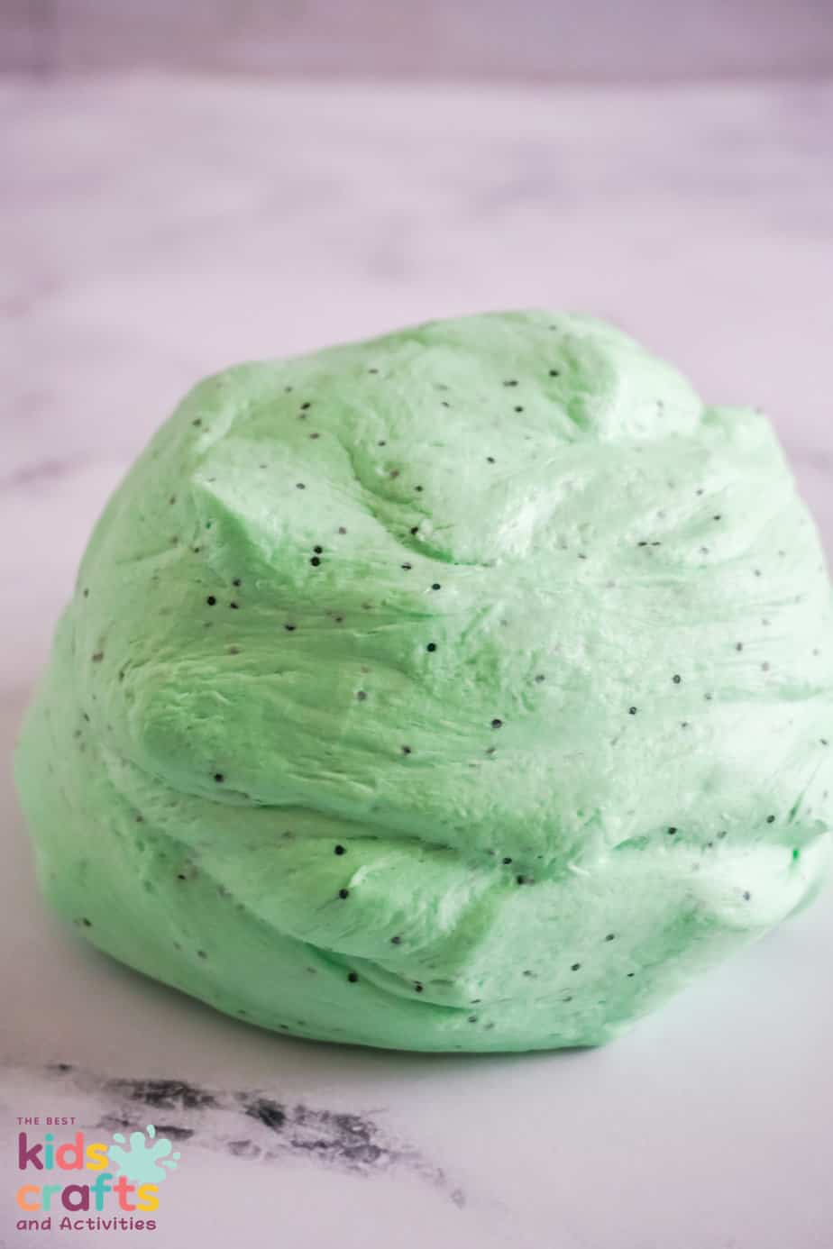 ball of Halloween green butter slime 