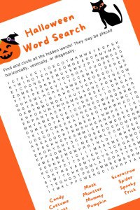 Halloween Word Search Printable • The Best Kids Crafts and Activities