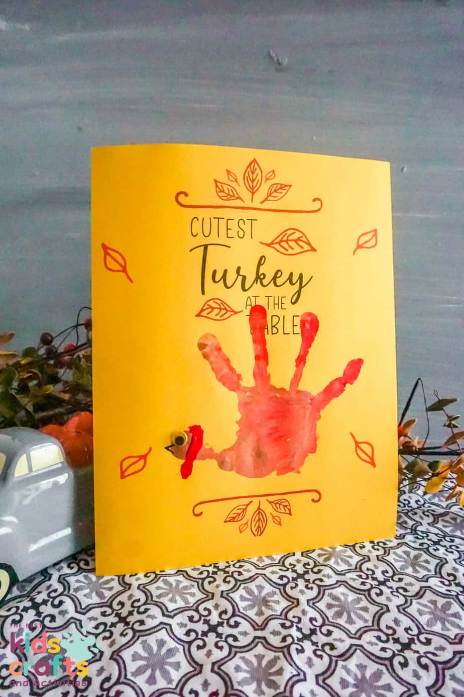 Cutest Turkey At The Table Turkey Handprint Craft (With Printable)