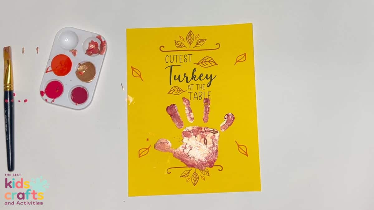 Cutest Turkey At The Table Turkey Handprint Craft (With Printable)
