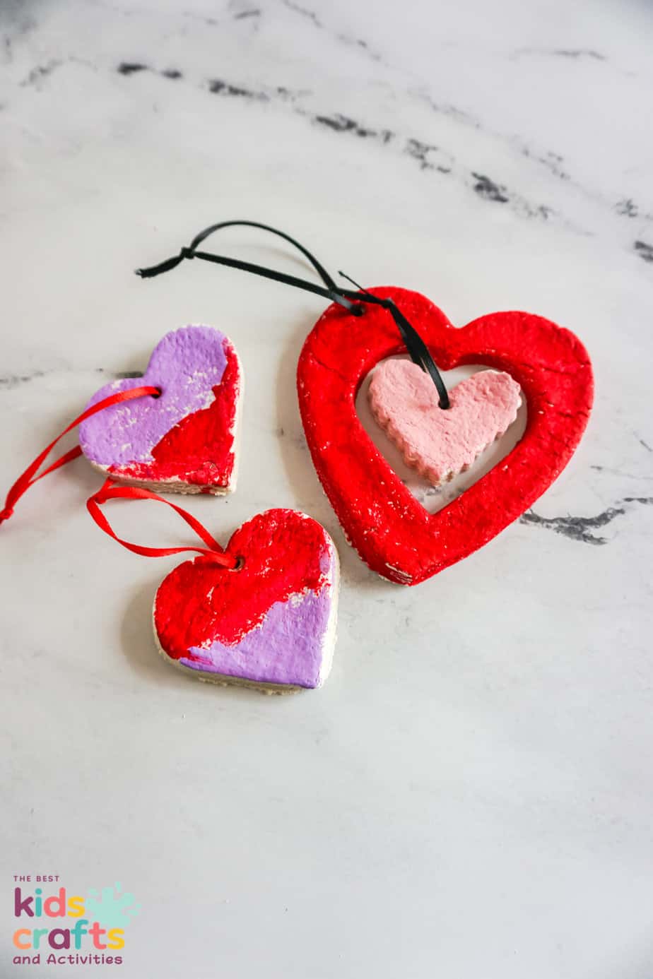 Salt Dough Hearts for valentine's day