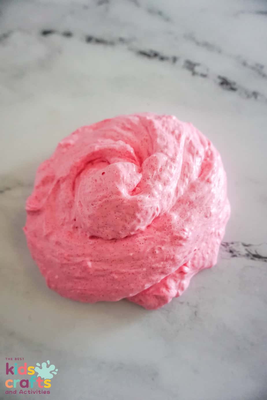 ball of Valentine's Day fluffy slime recipe