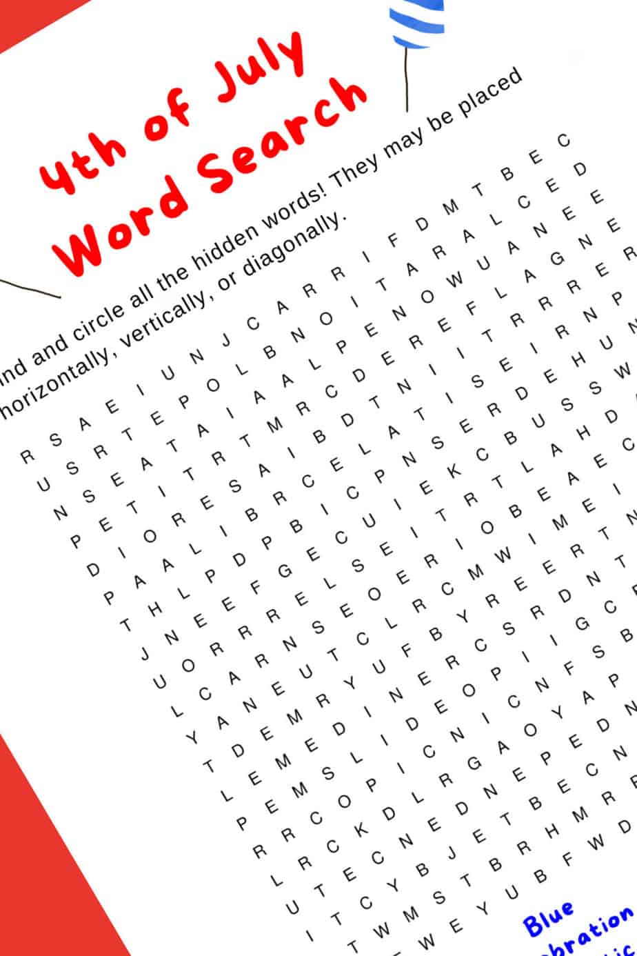 4th of July Word Search