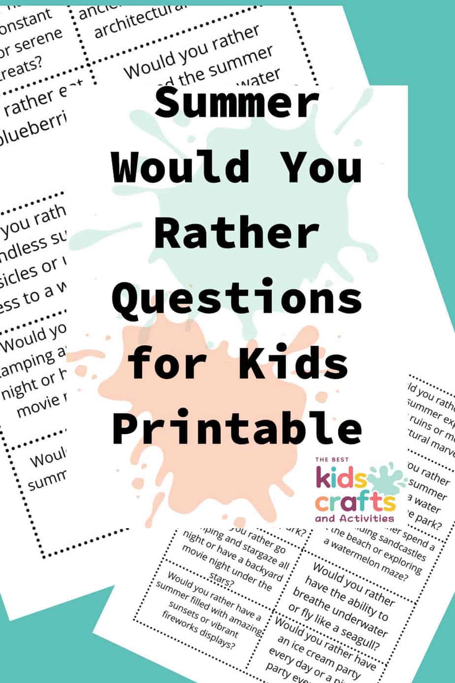 summer would you rather questions for kids